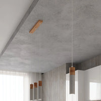 Lampada a sospensione LED Sollux Lighting ZANE con 3 portalampade GU10, finitura Beton Wood, certificata IP20, CE RoHS