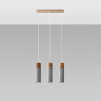 Lampada a sospensione LED Sollux Lighting ZANE con 3 portalampade GU10, finitura Beton Wood, certificata IP20, CE RoHS
