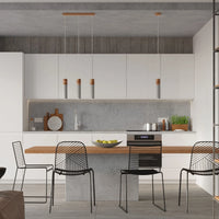 Lampada a sospensione LED Sollux Lighting ZANE con 3 portalampade GU10, finitura Beton Wood, certificata IP20, CE RoHS