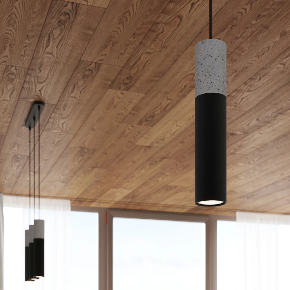 Sollux Lighting Lampada a sospensione LED Borgio Cemento Nero, 1x GU10, IP20, 220-240V, CE RoHS