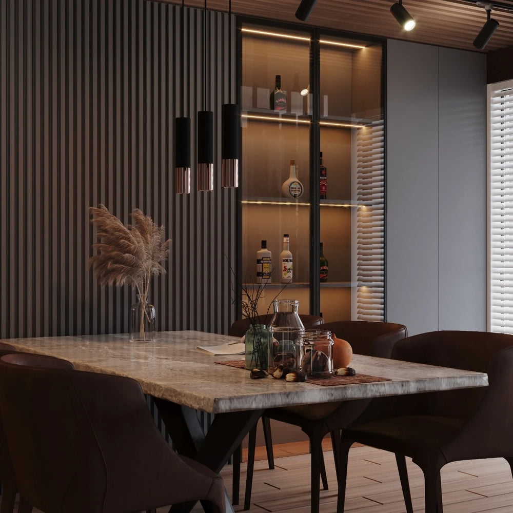 Sollux Lighting LED pendant light LOOPEZ Black Copper, 1xGU10, E27 socket, IP20, Aluminium, 220-240V