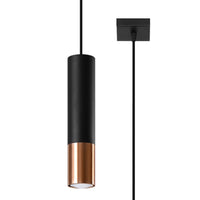 Sollux Lighting lampada a sospensione LED LOOPEZ Nero Rame, 1xGU10, attacco E27, IP20, Alluminio, 220-240V