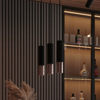 Sollux Lighting lampada a sospensione LED LOOPEZ Nero Rame, 1xGU10, attacco E27, IP20, Alluminio, 220-240V