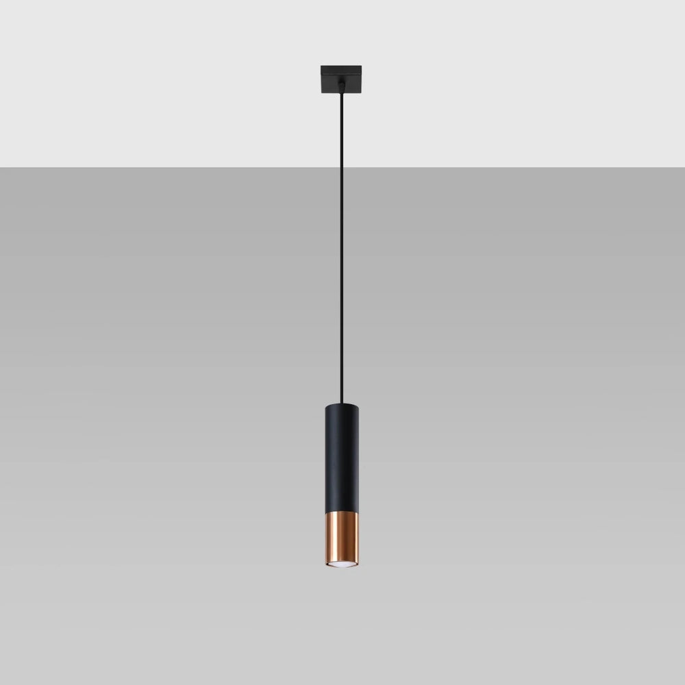 Sollux Lighting lampada a sospensione LED LOOPEZ Nero Rame, 1xGU10, attacco E27, IP20, Alluminio, 220-240V