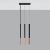Sollux Lighting lampada a sospensione LED MOZAICA Nero Rame, 3xG9, 220-240V, IP20, Alluminio, CE RoHS