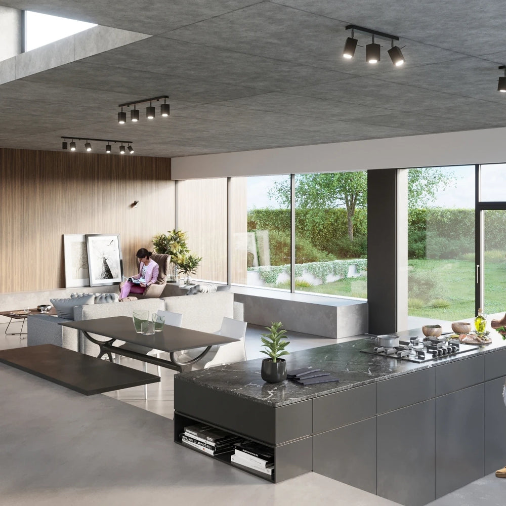 Sollux Lighting MERIDA Faretto LED da soffitto Nero, 4xGU10, IP20, alluminio, CE RoHS, 220-240V