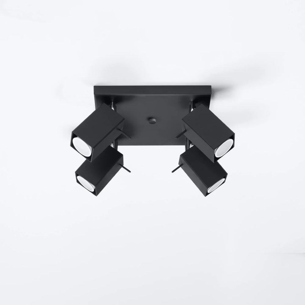 Sollux Lighting MERIDA Faretto LED da soffitto Nero, 4xGU10, IP20, alluminio, CE RoHS, 220-240V