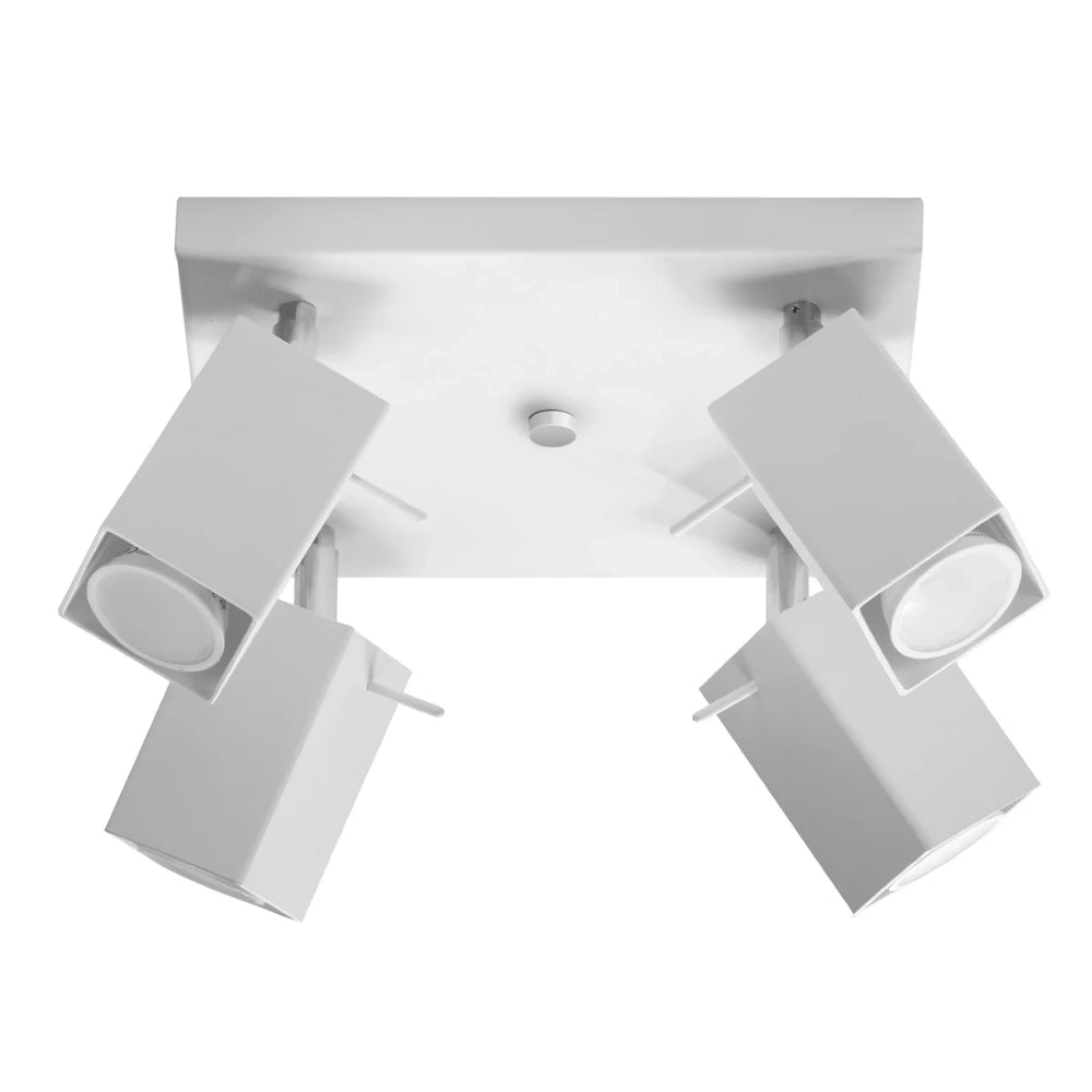 Sollux Lighting MERIDA Faretto LED da soffitto Bianco, 4 x GU10, IP20, Alluminio, 220-240V, CE RoHS