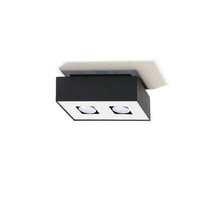 Sollux Lighting MONO 2 faretto da soffitto LED Nero, IP20, Alluminio, 4x35W max, 220-240V, CE RoHS