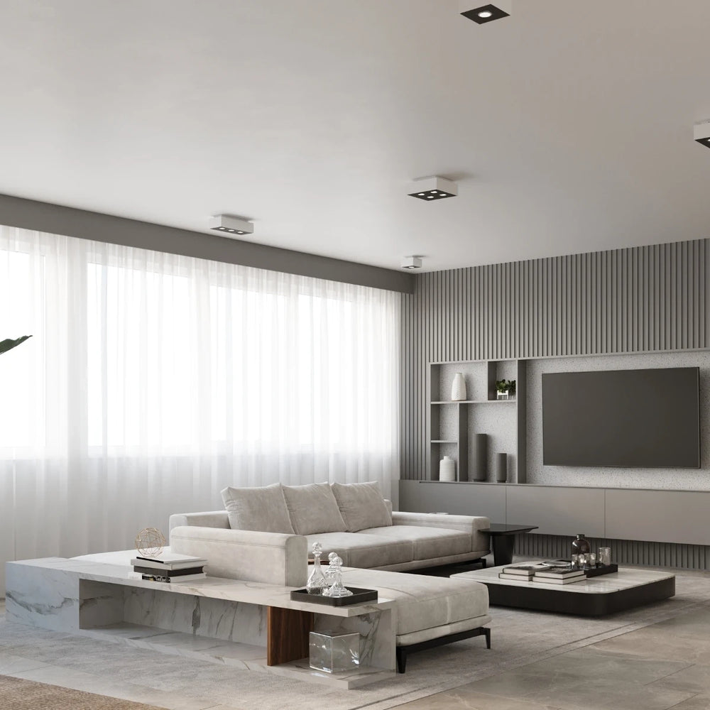 Sollux Lighting MONO 4 faretto LED da soffitto, IP20, 220-240V, 4x35W max, finitura Alluminio Oro Opaco