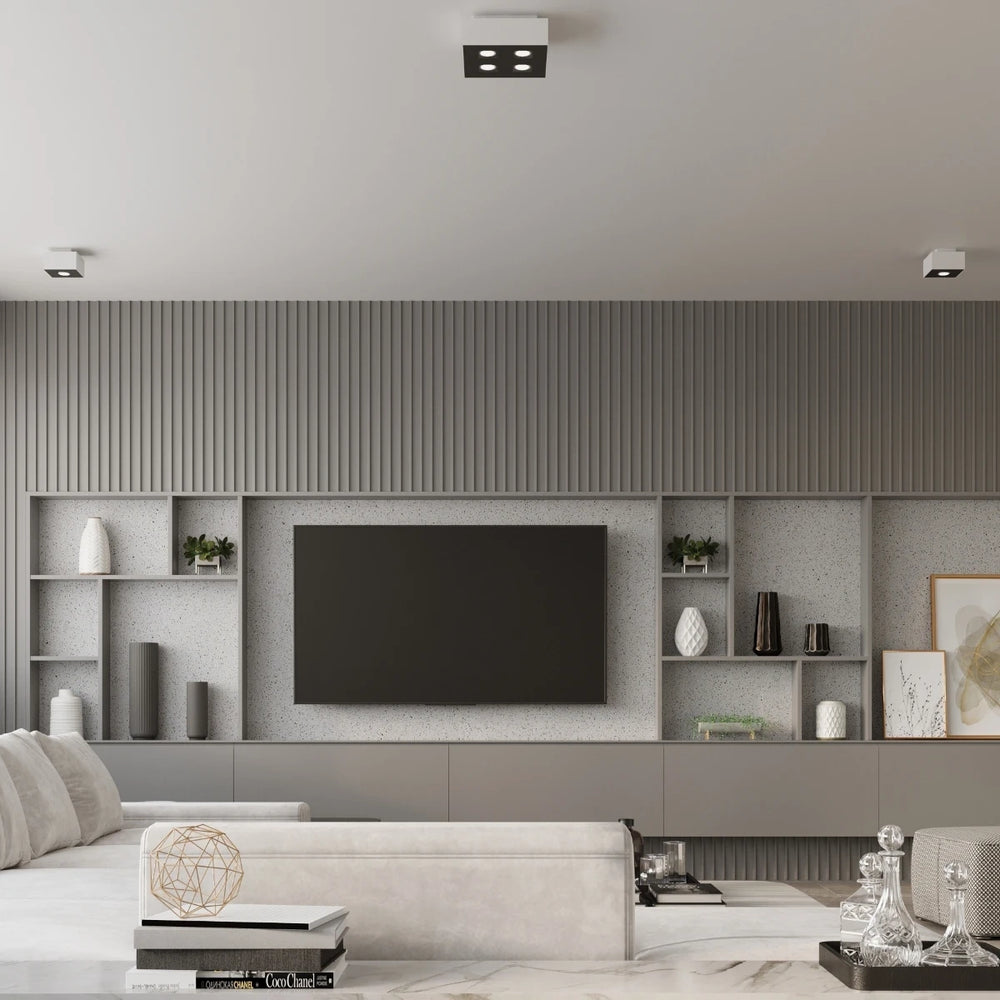 Sollux Lighting MONO 4 faretto LED da soffitto, IP20, 220-240V, 4x35W max, finitura Alluminio Oro Opaco