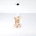 Sollux Lighting ORIANA lampada a sospensione in legno, compatibile con LED, 220-240V, IP20, finitura ottone oro opaco