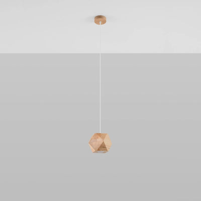 Sollux Lighting Woody lampada a sospensione legno naturale, compatibile LED fino a 50W, IP20, CE RoHS, finitura Oro opaco