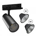 Spectrum ANDROMEDA Faretto LED su Binario 15-27W 3000K 3000 lumen CRI>90 36° 60° Nero IP20 Trifase 230V