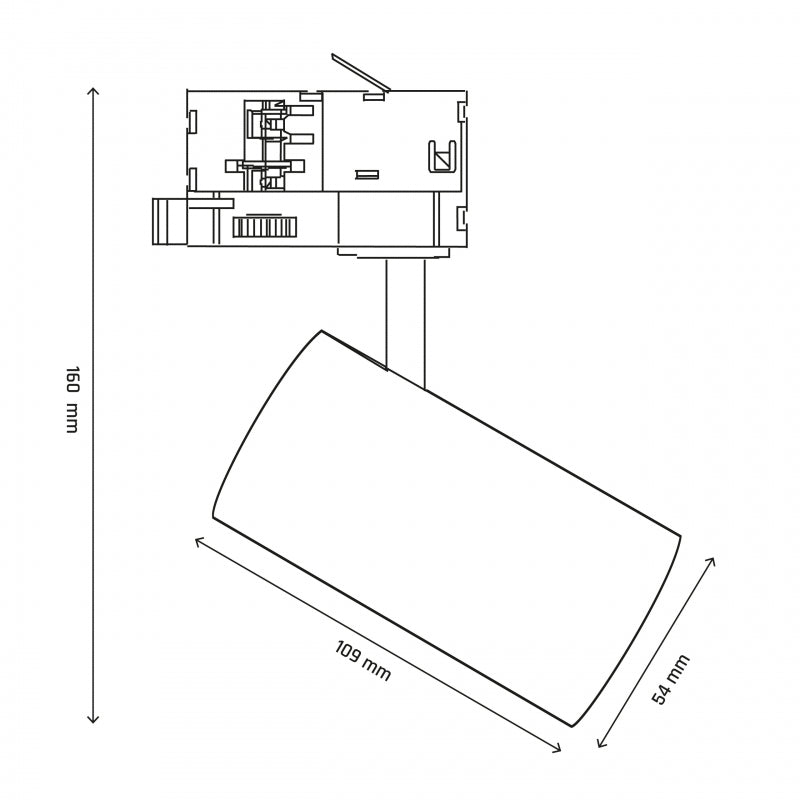 Spectrum ANDROMEDA PRIME Faretto LED su Binario Trifase 8W CCT 230V Fascio 25° IP20 Alluminio Nero