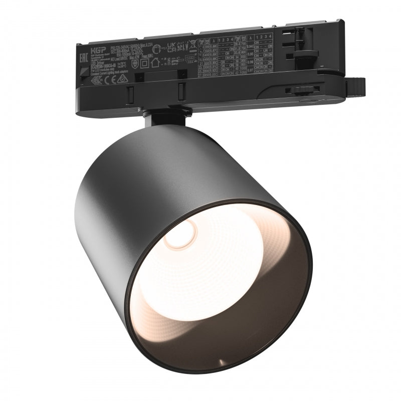 Spectrum ARTEMIDA Maxi Faretto LED su Binario 3-Fasi 12-42W 3000K 4500 lumen CRI>90 IP20 Alluminio Nero