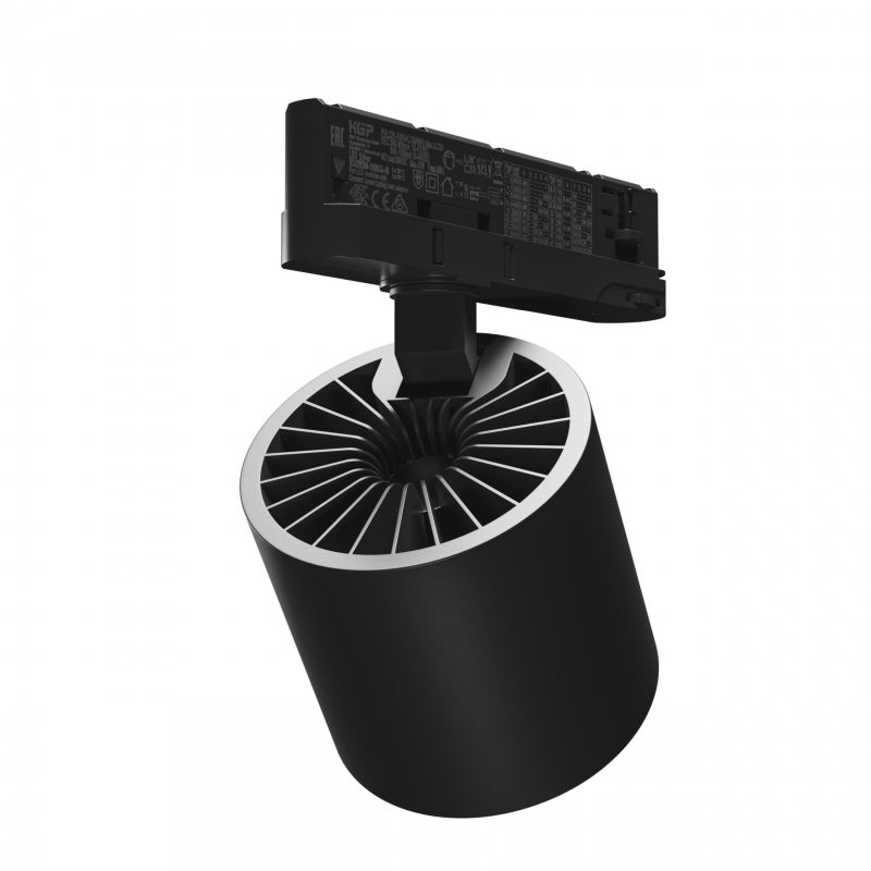 Spectrum ARTEMIDA Maxi Faretto LED su Binario 3-Fasi 12-42W 3000K 4500 lumen CRI>90 IP20 Alluminio Nero