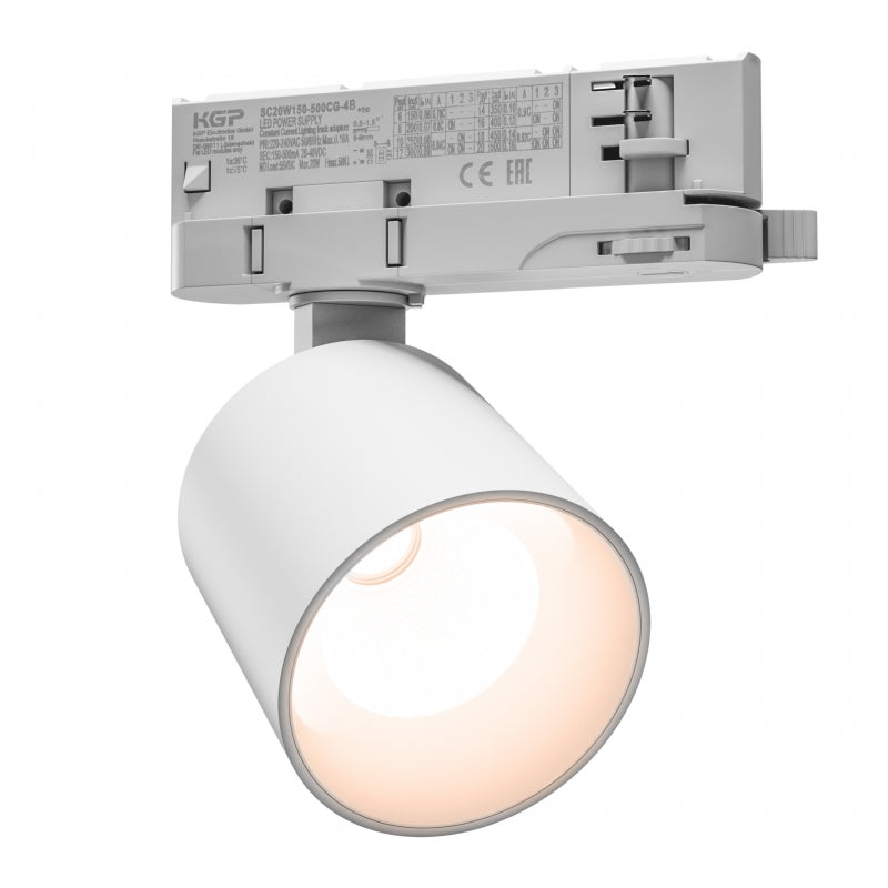 Spectrum ARTEMIDA MINI Faretto LED su Binario 3-Fasi 6.5-20W 3000K 230V 2300 lumen CRI>90 36/60° Bianco IP20