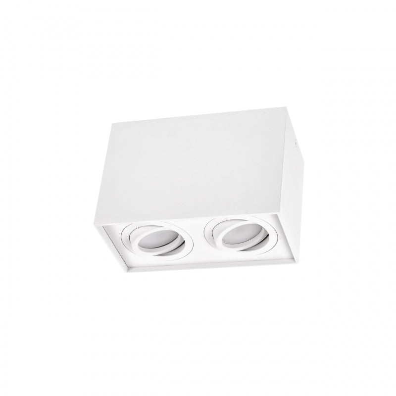 Spectrum CHLOE DUO White Rectangle Adjustable Ceiling Spot Light 2xGU10 Surface Mounted IP20 Indoor