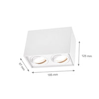 Spectrum CHLOE DUO Faretto da Soffitto Rettangolare Bianco Orientabile 2xGU10 Montaggio a Superficie IP20 Interno