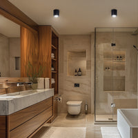 Spectrum CHLOE GU10 Faretto LED da superficie Nero rotondo IP44 corpo in alluminio 250V uso interno