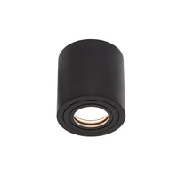 Spectrum CHLOE GU10 Surface-Mounted Ceiling Light, IP65 Black Aluminum Round Housing, 250V, 6W Max