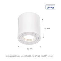 Plafoniera da soffitto a montaggio superficiale Spectrum CHLOE GU10, Bianco, IP65, Alluminio Vetro, 250V, 90x97mm