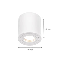 Plafoniera da soffitto a montaggio superficiale Spectrum CHLOE GU10, Bianco, IP65, Alluminio Vetro, 250V, 90x97mm