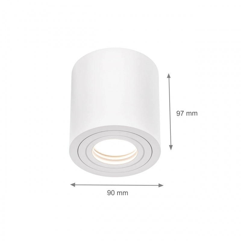 Plafoniera da soffitto a montaggio superficiale Spectrum CHLOE GU10, Bianco, IP65, Alluminio Vetro, 250V, 90x97mm