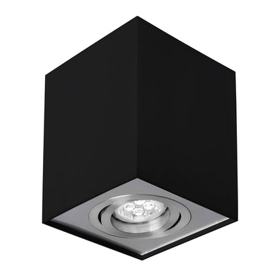 Spectrum CHLOE GU10 Surface Mounted LED Spot Light, Adjustable Black Silver, IP20, 250V, 10W Max
