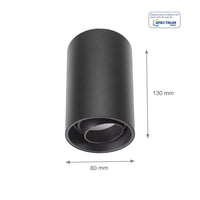 Faretto da superficie Spectrum CHLOE LED GU10, IP20, max 10W, rotondo nero orientabile per soffitto