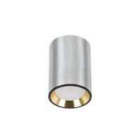 Plafoniera da soffitto a montaggio superficiale Spectrum CHLOE MINI GU10, corpo Argento con anello Oro e bordo Nero, IP20