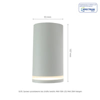Plafoniera da soffitto Spectrum CHLOE Mini Ring a montaggio superficiale GU10 230V IP20 Alluminio Bianco Ø55x107mm