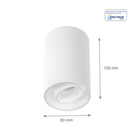 Faretto da superficie Spectrum CHLOE Spot GU10 LED IP20 Bianco Orientabile 50° Montaggio a soffitto 250V Alluminio