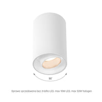 Faretto da superficie Spectrum CHLOE Spot GU10 LED IP20 Bianco Orientabile 50° Montaggio a soffitto 250V Alluminio