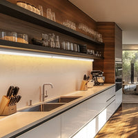 Luce LED Spectrum per mobili 600mm 7W 3000K 230V Bianco Caldo IP20 Corpo bianco con interruttore a montaggio superficiale