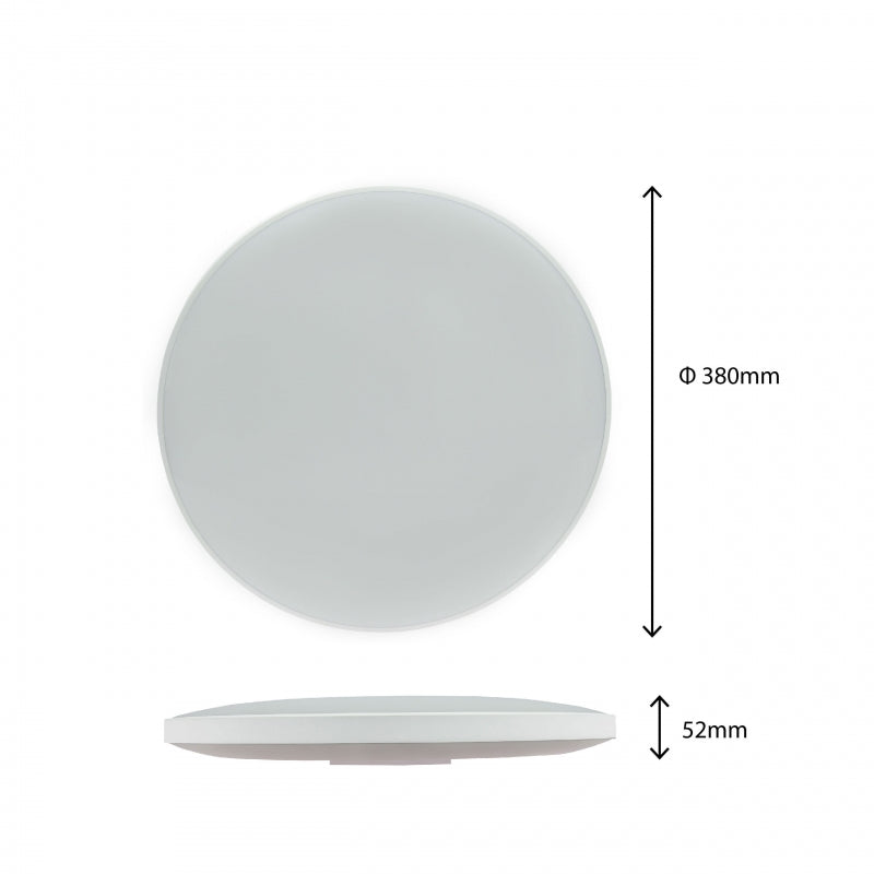 Plafoniera LED Spectrum 32W 6000K 230V IP54 rotonda Bianco Nero 3450 lumen fascio 115° montaggio a superficie