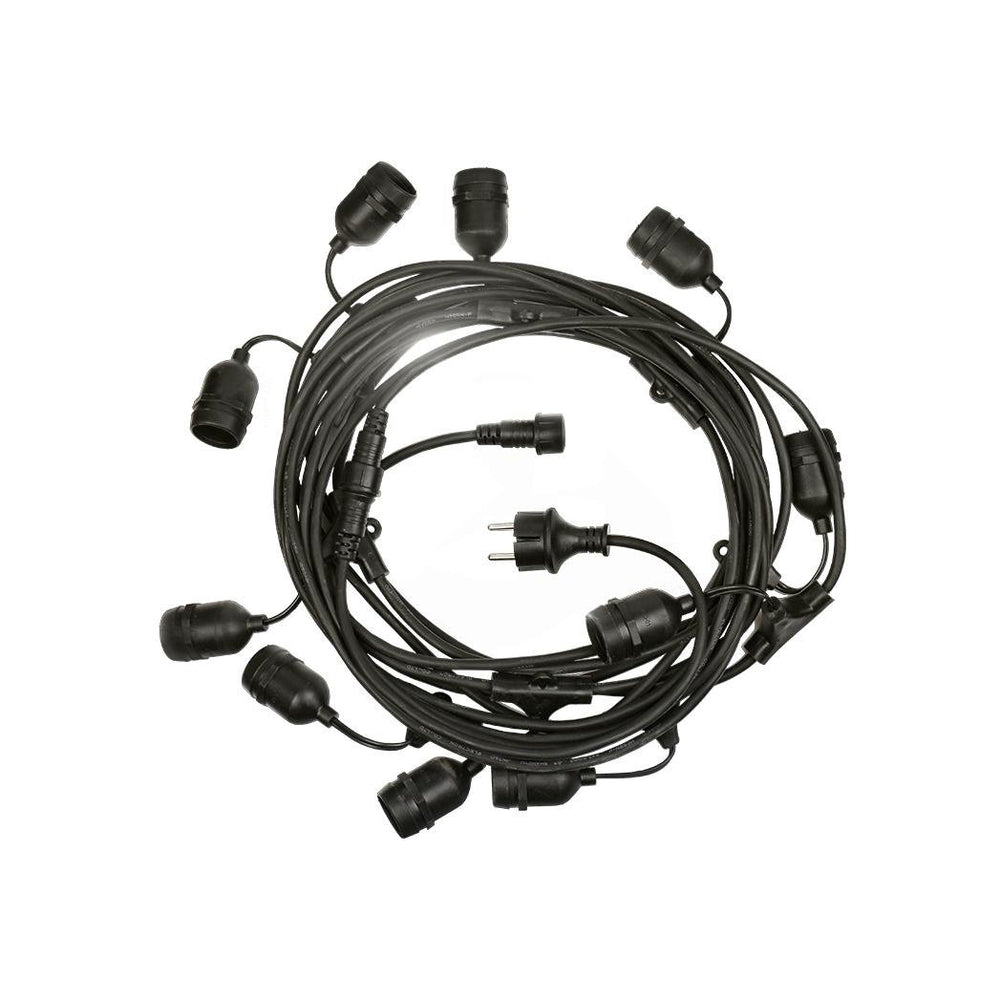 Catena luminosa festone LED Spectrum 5m con 10x portalampade E27, 220-240V, IP20, 3000K, CE RoHS, garanzia 5 anni