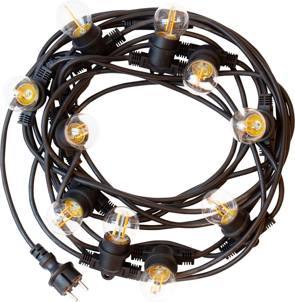 Catena luminosa a festone LED Spectrum 5m con 10 portalampada E27, illuminazione decorativa da esterno, lampadine LED opzionali