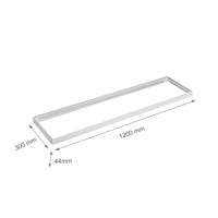 Cornice LED Spectrum per plafoniera ALGINE da superficie 300x1200mm, Struttura in alluminio bianco e policarbonato