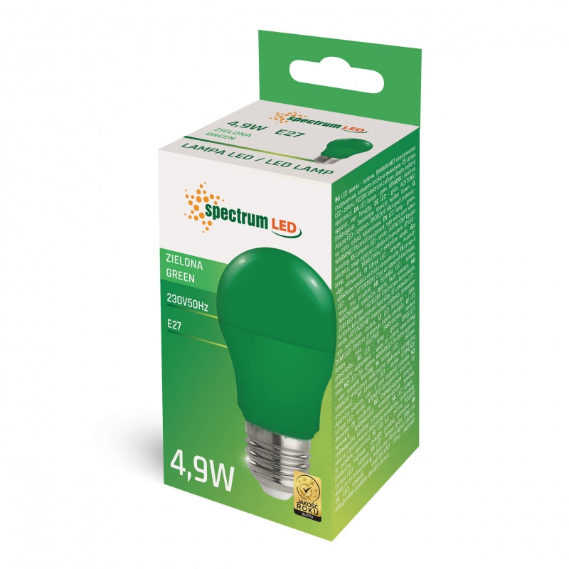 Lampadina Spectrum LED GLS A50 E27 230V 4.9W Verde 270° non dimmerabile illuminazione interna