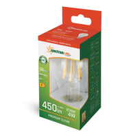 Lampadina Spectrum LED GLS A60 E27 4W 2700K bianco caldo vetro trasparente 450 lumen 230V non dimmerabile