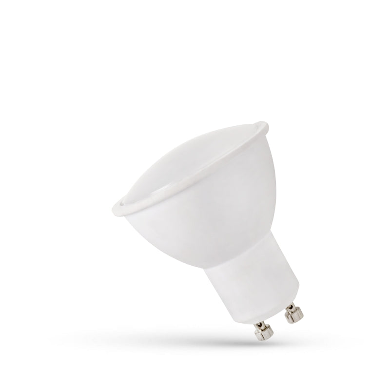 Lampadina Spectrum LED GU10 230V 1.5W 3000K Bianco Caldo 120 lumen con copertura opalina, angolo di fascio 120°