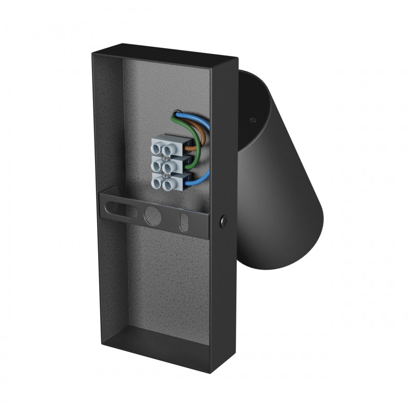 Applique da parete Spectrum LED GU10, montaggio a superficie, 230V IP20 Alluminio nero rotondo 55x100mm per illuminazione interna