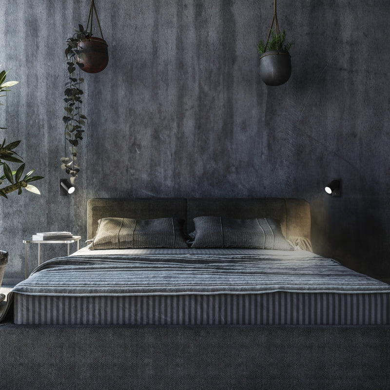 Applique da parete Spectrum LED GU10, montaggio a superficie, 230V IP20 Alluminio nero rotondo 55x100mm per illuminazione interna