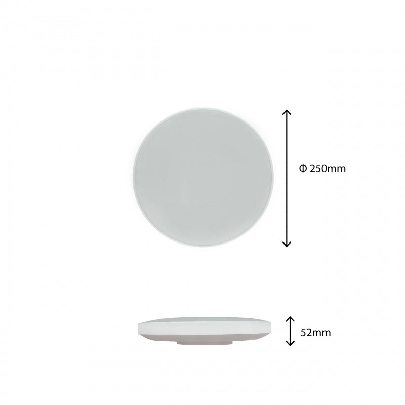 Plafoniera LED Spectrum a montaggio superficiale 18W 6000K 230V IP54 2050 lumen Bianco Nero tonda 250mm