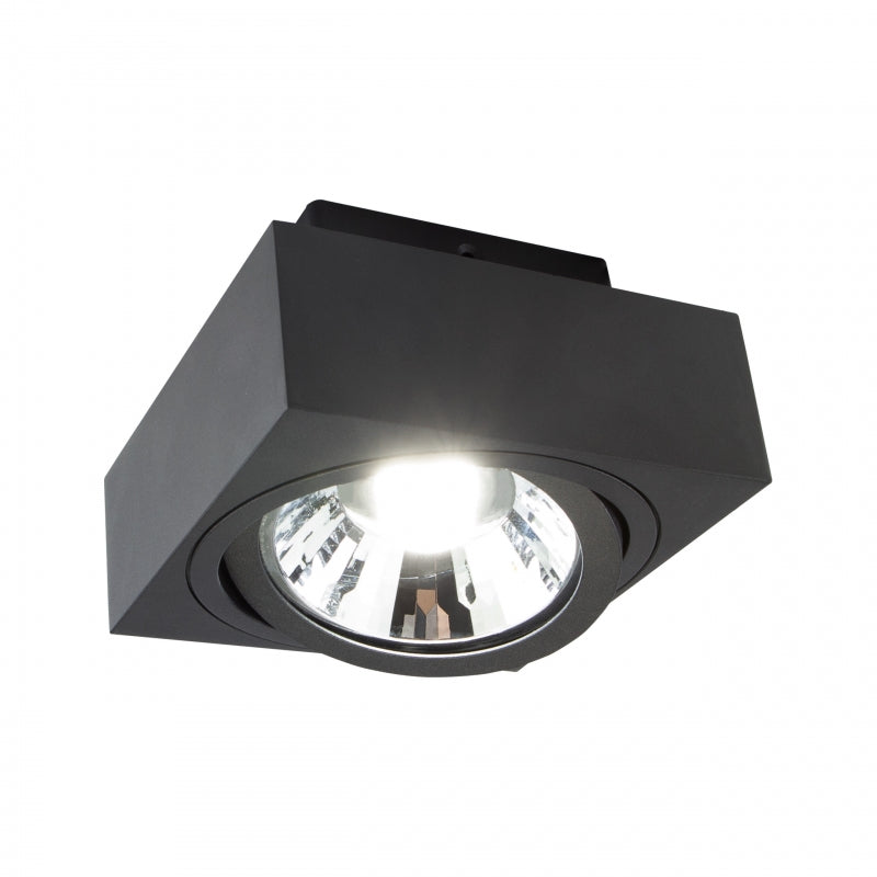 Spectrum MIRORA AR111 GU10 faretto LED da superficie Nero orientabile 20W 250V IP20 145x145x85mm