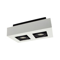 Faretto da soffitto a superficie Spectrum MIRORA GU10, 2x10W LED, 250V, IP20, orientabile, Alluminio Bianco Nero