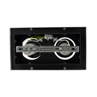 Faretto da soffitto a superficie Spectrum MIRORA GU10, 2x10W LED, 250V, IP20, orientabile, Alluminio Bianco Nero