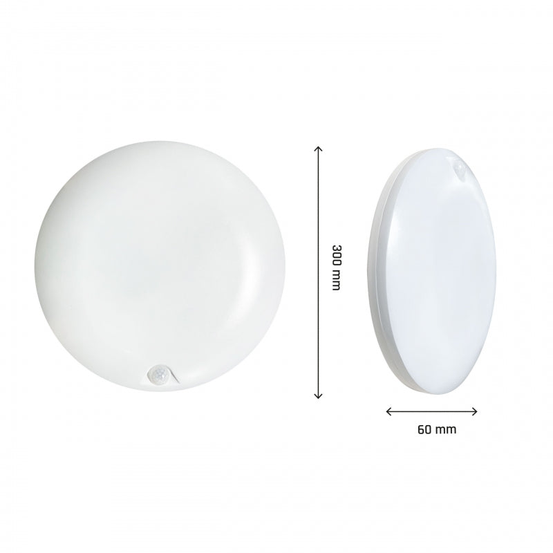 Plafoniera LED Spectrum NYMPHEA PROXI PIR 18W 230V 4000K 2200 lumen 120° IP54 Rotonda Bianca da Superficie